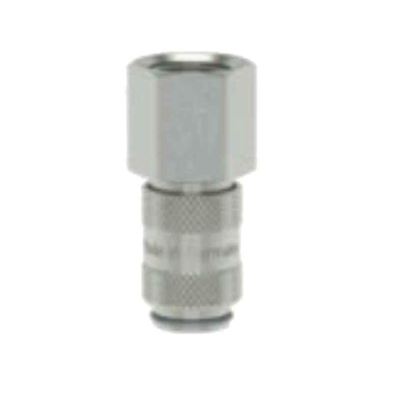 Ludcke M5 Plated ESMCN 5 I Single Shut Off Micro Quick Connect Coupling with Female Thread, Length: 26 mm