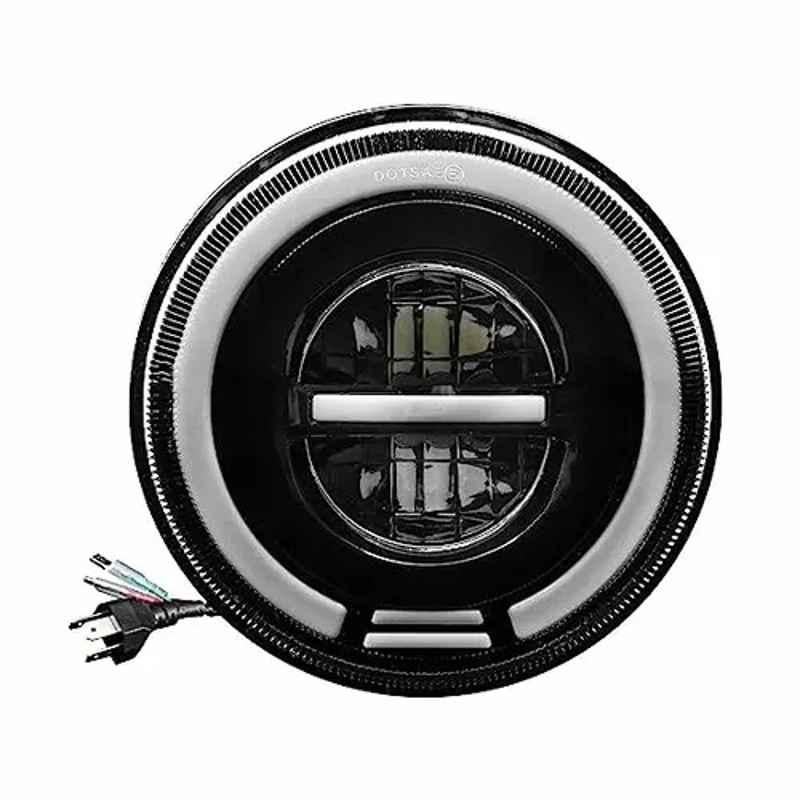 Oswin Gold OG-3-1 White Black 18x9x10 cm Ealuminum Alloy 75 W Bullet, Harley Davidson & Jeep Wrangler Led Headlight