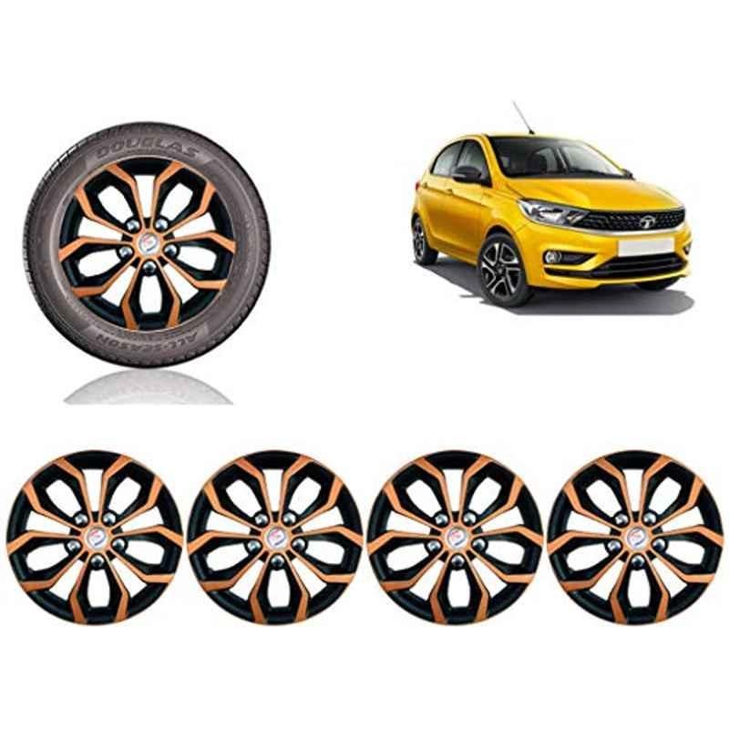 Auto Pearl 4 Pcs 13 inch ABS Copper & Black Car Wheel Cover Set for TATA Tiago 2020