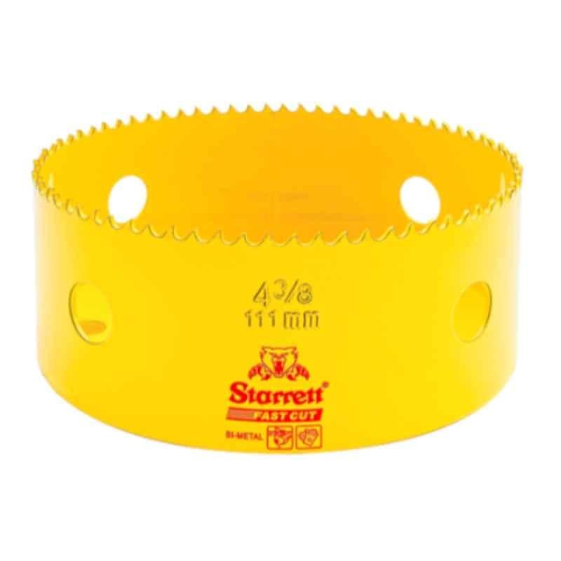Starrett Fast Cut 111mm Yellow Bi Metal Hole Saw, FCH0438-G