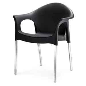 Nilkamal NS09 IBK Plastic Black Outdoor Chair