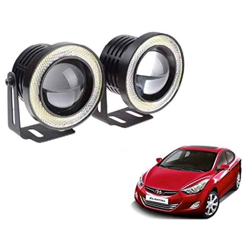 Kozdiko 2 Pcs 15W 3.5 inch High Power White LED Projector COB Fog Light Set with White Angel Eye Ring for Hyundai Elantra, koz_72623