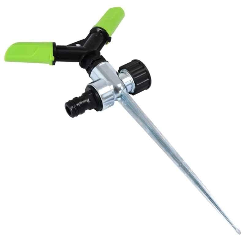 OUTO ABS & Zinc Alloy 360 Degree Automatic Garden Sprinkler with Spike & Adjustable 2 Arm