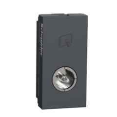 Schneider Electric Unica Pure 1 Module Volcanic Grey Coaxial TV Socket, UNSTVCOAX1M_GY