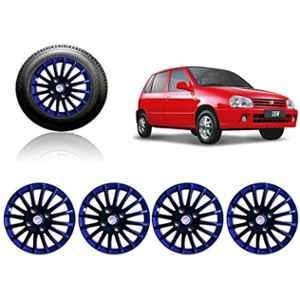 Auto Pearl 4 Pcs 12 inch ABS Black & Blue Press Fitting Wheel Cover Set for Maruti Suzuki Zen