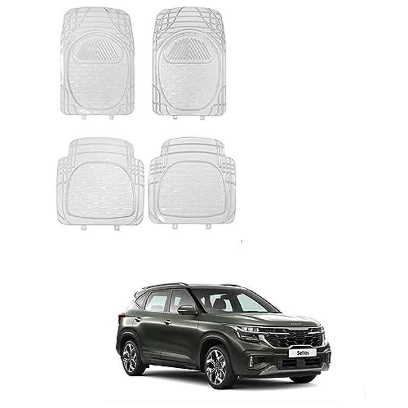 Kozdiko 4 Pcs 6204 Clear PVC Rubber Car Foot Mat Set for KIA Seltos Facelift (2023-Present)