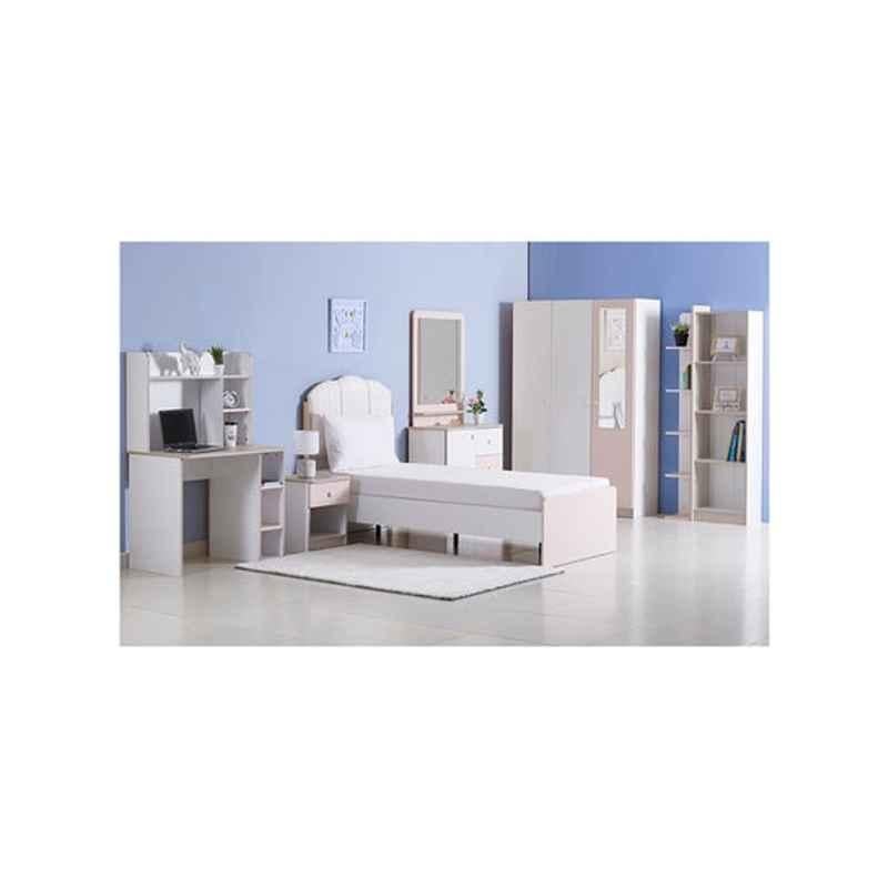Homebox Candy 72.6x32x175cm Wood White, Pink & Brown 5 Tier Book Case, CANDY-BCPINK