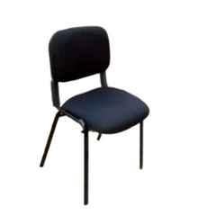 Arko Black Medium Back Fixed Push Back Visitor Chair, BH-236 A