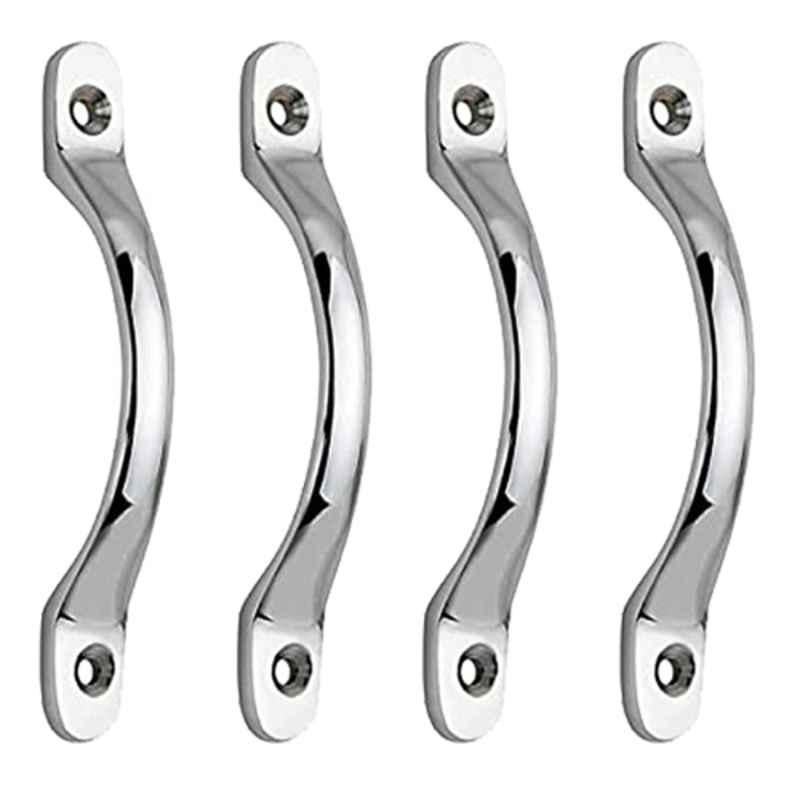 Screwtight B100802CP-4 5 inch Brass Elegant Chrome Plated Door Handle (Pack of 4)