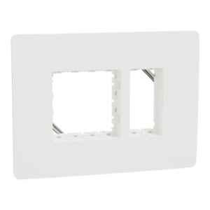 Schneider Electric Miluz ZeTa Polycarbonate 3 Module White Grid & Cover Frame, MZCP3MU_WH