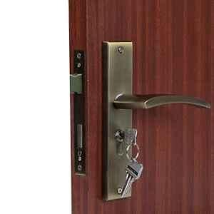 Homexpert Lobos 8 inch 60mm Stainless Steel Antique Brass Finish Cylindrical Plate Both Side Key Mortise Door Lock Set