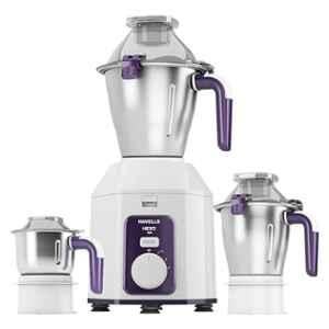 Havells Hexo 1000W White Double Ball Bearing Copper Motor Mixer Grinder with 3 Jars & Metal Teeth Coupler, GHFMGDIV100