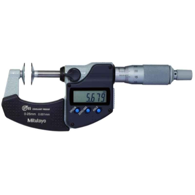 Mitutoyo 0-25mm Rotating Spindle Disk Digital Micrometer, 323-250-30