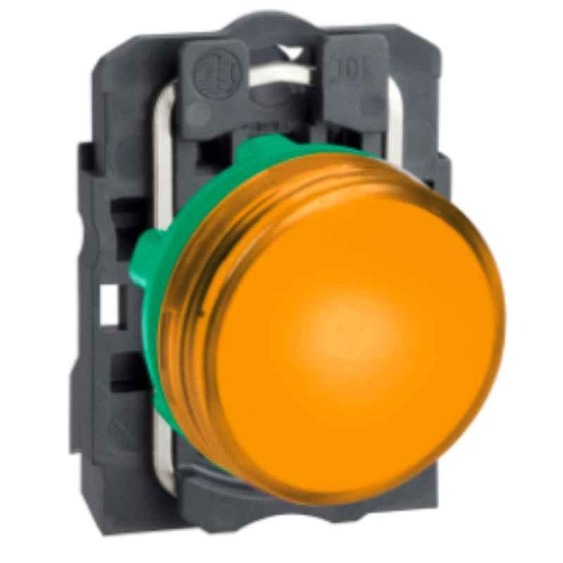 Schneider Harmony 110-120 VAC Plastic Orange Plain Lens Pilot Light with Integral LED, XB5AVG5