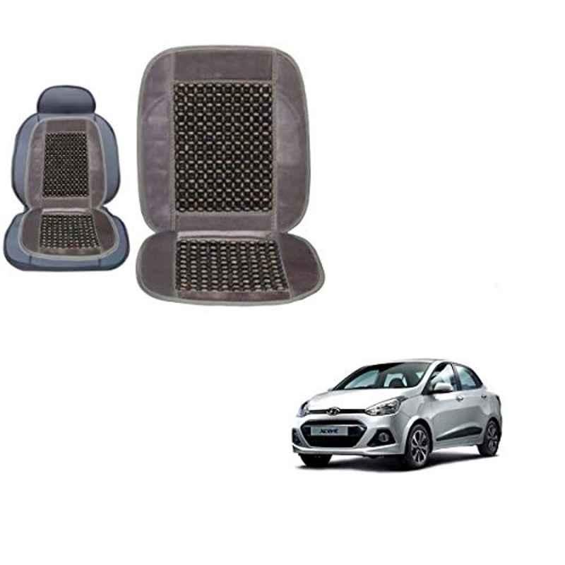 Kozdiko Wooden Bead Seat with Grey Velvet Border for Hyundai Xcent, KOZ-87253