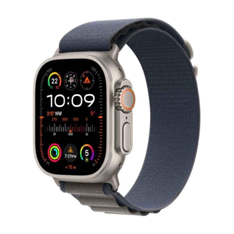 Apple Ultra 2 49mm Titanium Case GPS & Cellular Smart Watch with Medium Blue Alpine Loop, MREP3AE/A