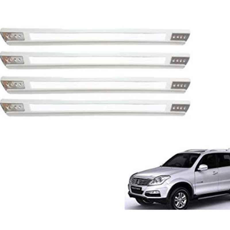 Kozdiko 4 Pcs Designer White Dotted Bumper Protector Set for Mahindra Rexton