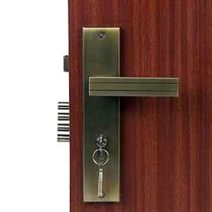 Saze 10 inch Stainless Steel 304 Antique Brass Finish Cylindrical Plate Mortise Door Lock Handle Set, SE-ALTROZ-10CY-OSK-ANT