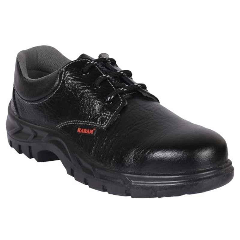 Karam FS 02 Steel Toe Black Work Safety Shoes, Size: 8