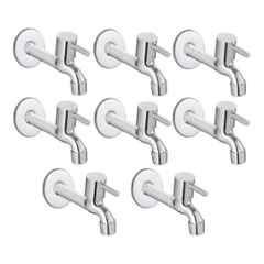 Fastgear Turbo Stainless Steel Silver Chrome Finish Long Body Tap, FG984 (Pack of 8)