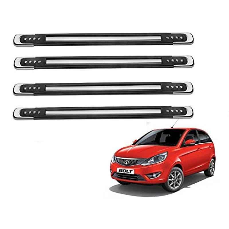 Kozdiko 4 Pcs Designer Black Bumper Protector Set for Tata Bolt, Koz-35413