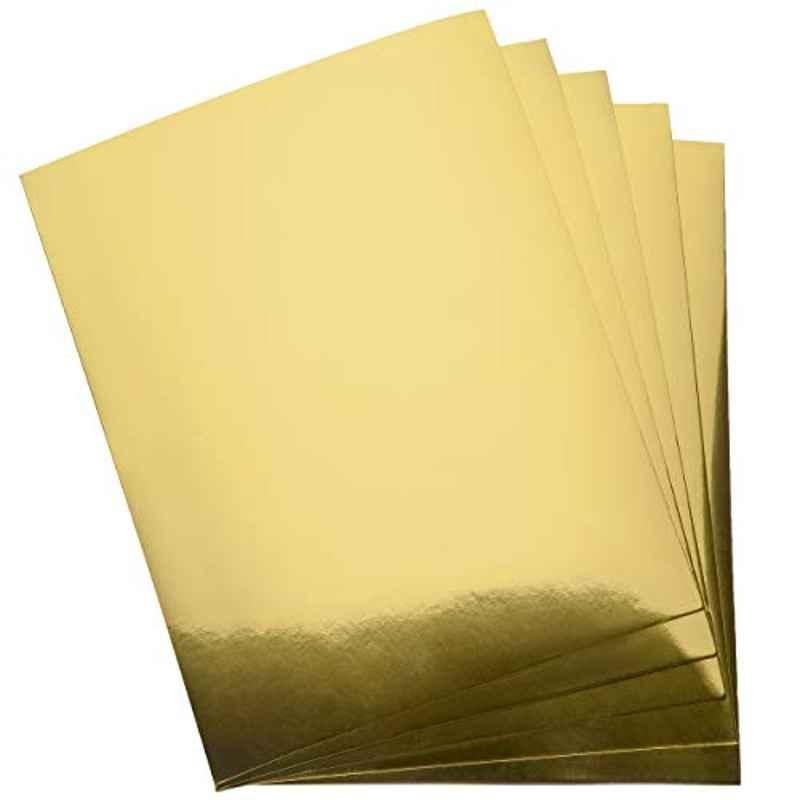 250 GSM 8.5x11 inch Gold Thick Metallic Paper Sheet (Pack of 60)
