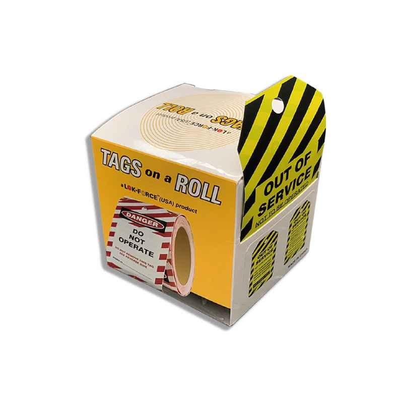 Loto 160x80mm Out of Service & Not to Be Operated PVC Tag Roll with Eyelet, R100-TAGC-301