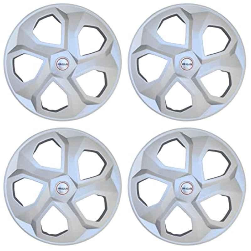 Prigan 4 Pcs 16 inch Polypropylene Silver Wheel Cover Set for Toyota Innova Crysta, New Brezza Silver 16