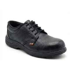 Hind Pro V-4 Barton Print Synthetic Leather PU Steel Toe Black Safety Shoe for Men, Size: 9