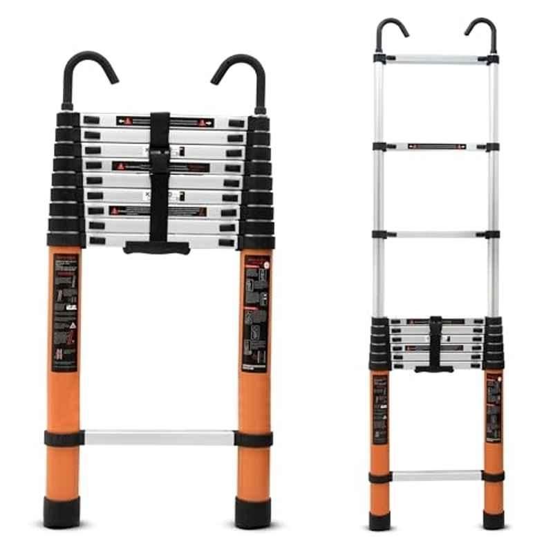 Plantex 150kg 12.5ft 13 Steps Aluminium Orange Telescopic Ladder