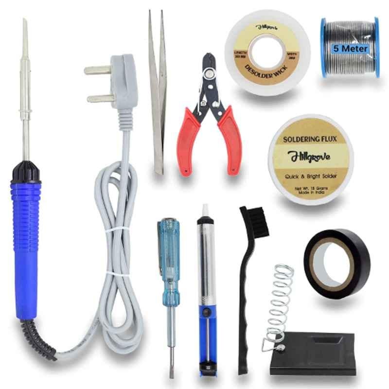Hillgrove 11 in 1 Mobile Soldering & Desoldering Equipment Tool Machine Kit with Flux Paste & Wire, HG0094