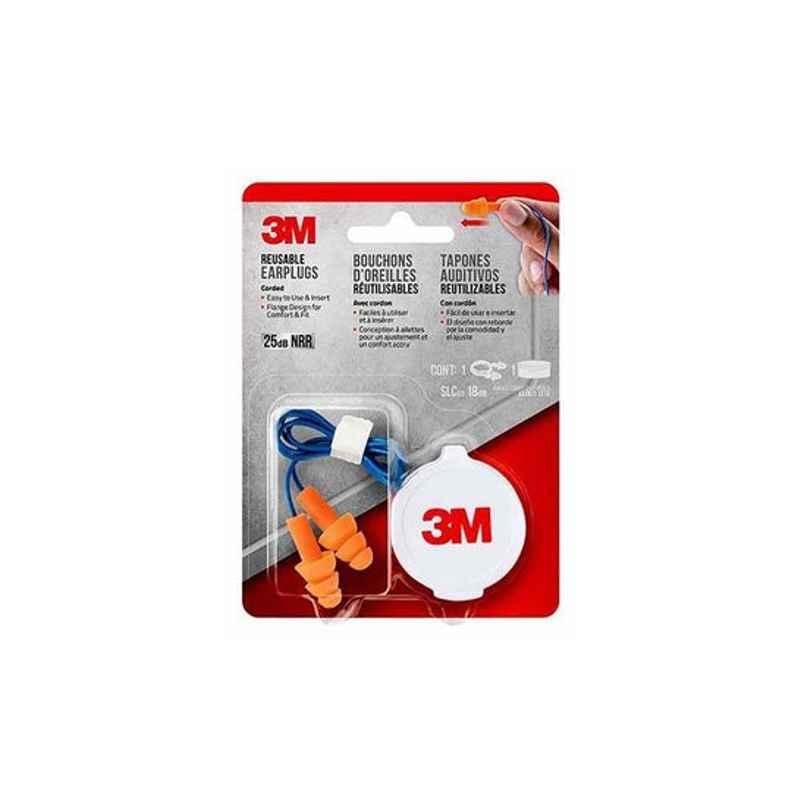 3M Blue & Orange Reusable Earplugs, 2MA0029