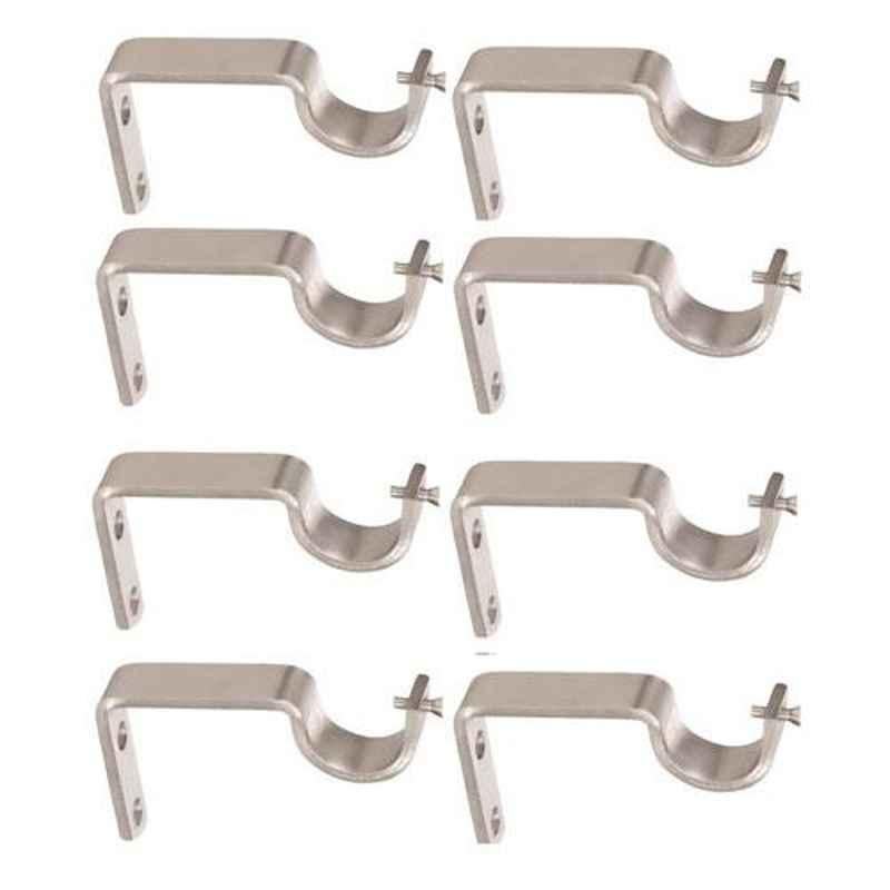 Nixnine 3x1.2cm Stainless Steel Fancy Silver Curtain Rod Support, SS_A-926_8PS (Pack of 8)