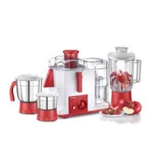 Prestige Platina 550W White & Red with 3 Jars Juicer Mixer Grinder, 41118