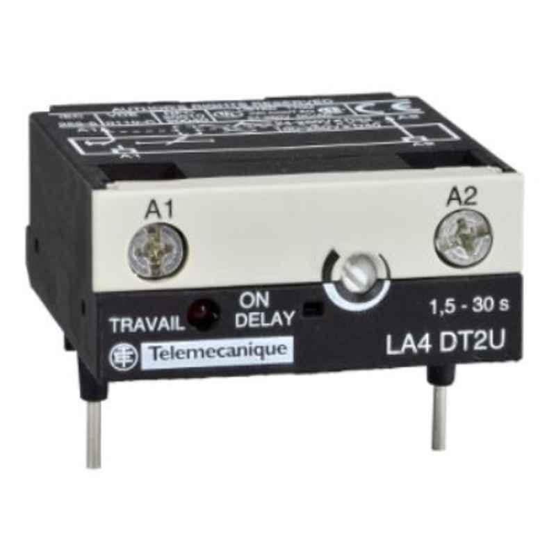 Schneider 24-250 VAC/DC 0.1-2 Sec Electronic Timer Module, LA4DT0U