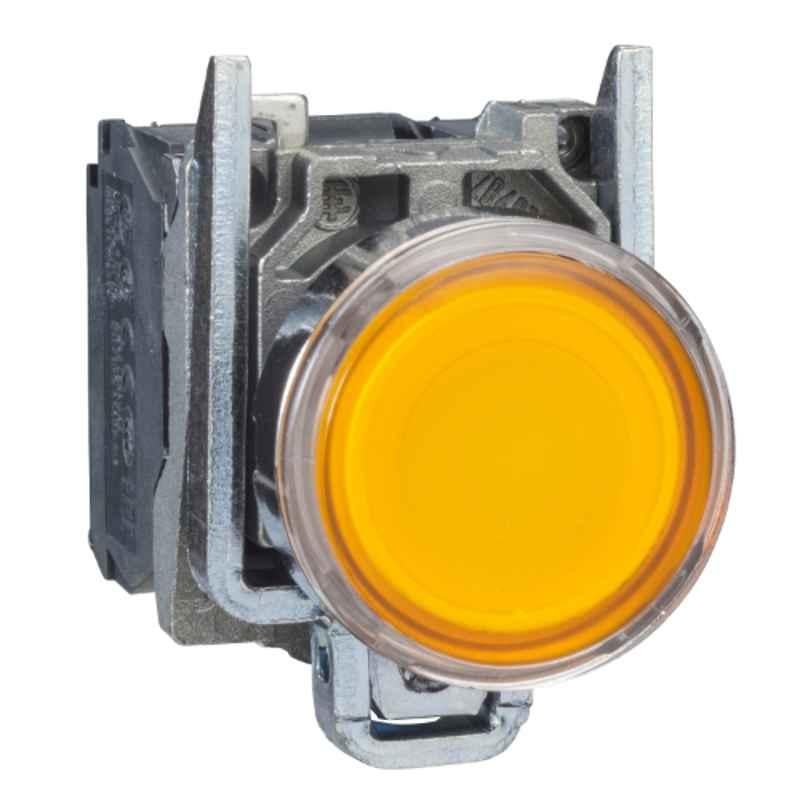 Schneider 22mm 1NO+1NC Orange Flush Illuminated Push Button, XB4BW35M5