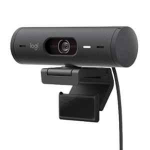 Logitech Brio 500 1080p Graphite Full HD Webcam with with Auto Light Correction, Show Mode & Dual Noise Reduction Mics, 960-001423