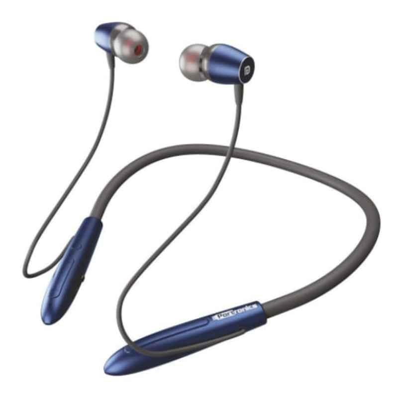 Portronics Harmonics 230 Blue Wireless Bluetooth Neckband Headset with Mic, POR 1208