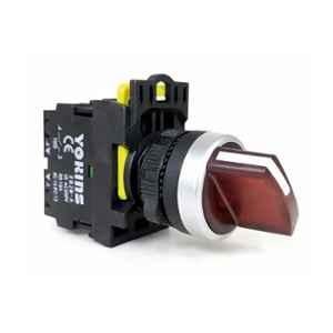 Yokins 22mm 220VAC 2NO Red 3 Position Illuminated Maintained Selector Switch, EB2M-A-20XD