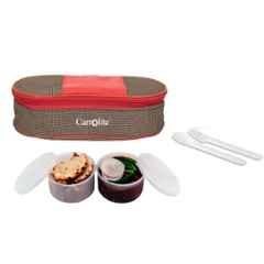 Carrolite 400ml Brown & White Plastic Lunchbox, White_P-48 (Pack of 3)