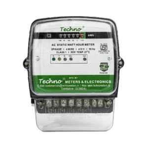 Techno 10-100A Polycarbonate Three Phase Counter Display Energy Meter, TMCB006