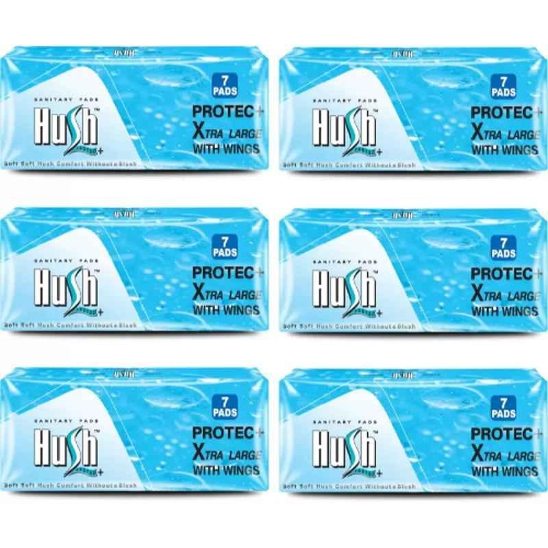 Hush Protec + 7 Pcs 280mm Straight Napkins with Wings, E16, Size: XL (Pack of 6)