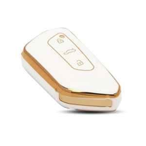 Flymaster Thermoplastic Polyurethane White TPU Car Key Cover, WHITE-TPURKE-34