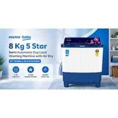 Voltas Beko 8kg Plastic Blue Top Load Semi Automatic Washing Machine, WTT80DBLG/BLSSWH5GBDE