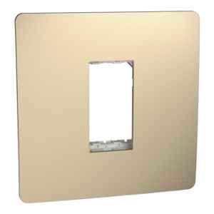 Schneider Electric Miluz ZeTa Polycarbonate 1 Module Champagne Gold Grid & Cover Frame, MZCP1M_CG
