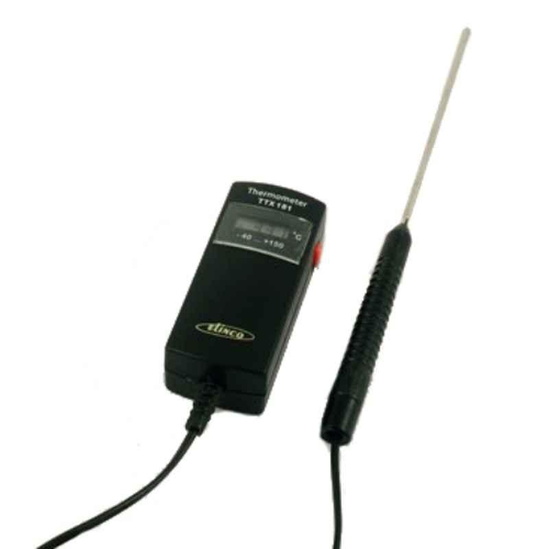 Elinco TTX-181 -50 to 200 deg C Black Economical Thermometer with Fixed Probe