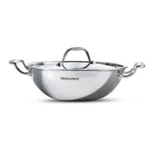 BERGNER Argent Triply Stainless Steel Tadka Pan with Stay Cool