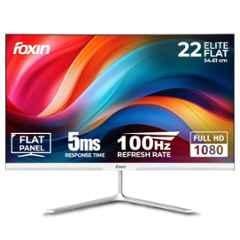 Foxin Elite FM 2200 22 inch 1920x1080p FHD White Flat LED Monitor with Flicker-Free, Frameless, Slim Bezel & HDMI & VGA Ports