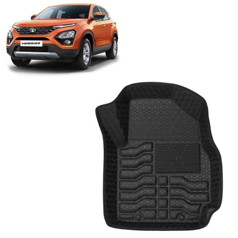 Kingsway 3 Pcs Premium 4.5D 100% Waterproof Tray Shape PVC Black Car Floor Mat Set for Tata Harrier Manual 2019 to 2023 All Model