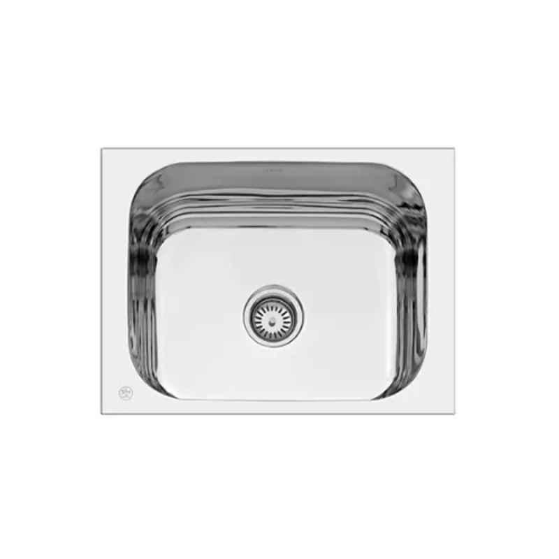 Cera Quatrino 24x18 inch Stainless Steel Single Bowl Kitchen Sink, Gloss Finish, Top Mount, 1.0 mm Thick, Grade: 304, B4511122
